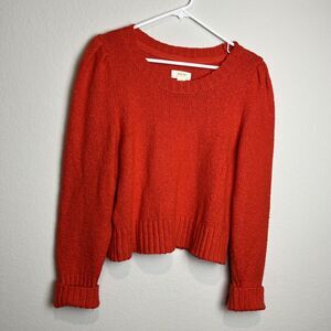Maeve Anthropologie Sweater Womens MP Orange Scoop Neck Knit Pullover Soft